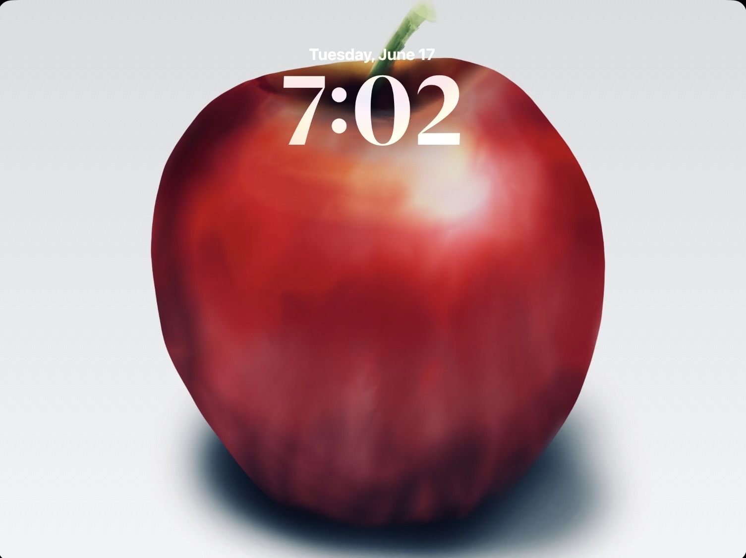 My painted red apple used as an iPad wallpaper